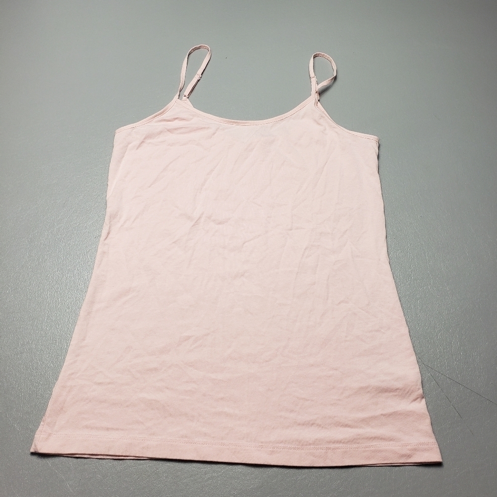 time and tru light pink spaghetti strap tank top women's size medium 8-10